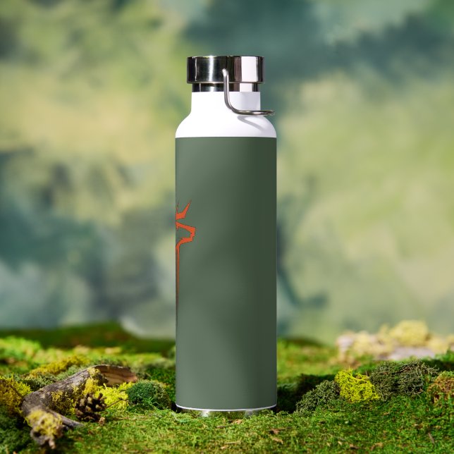 Naranja Buck Hunter y botella de agua verde Camo (Exterior)