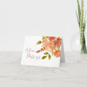 Naranja caer floral con tarjeta de texto personali
