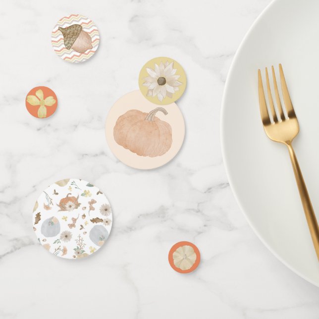 Naranja Calabaza Cae Baby Shower Table Confetti (Grupo)