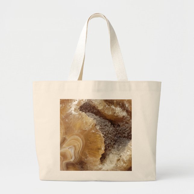 Naranja Calcite Imprimir Voltear Bolsa De Tote (Frente)