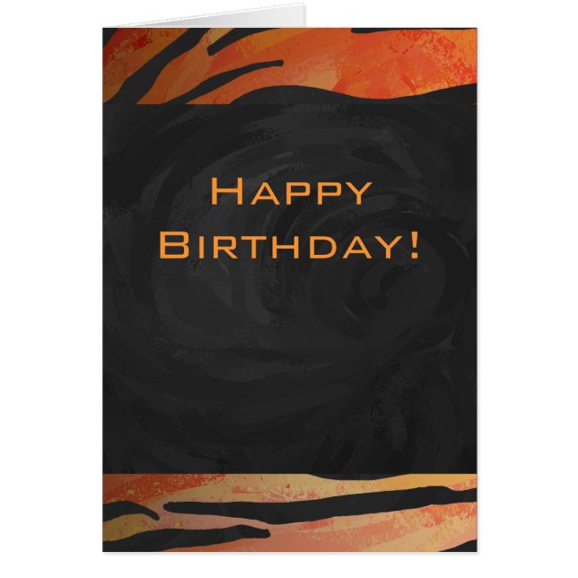 Naranja caliente de tigres monogramo y patrón de i (Frente)