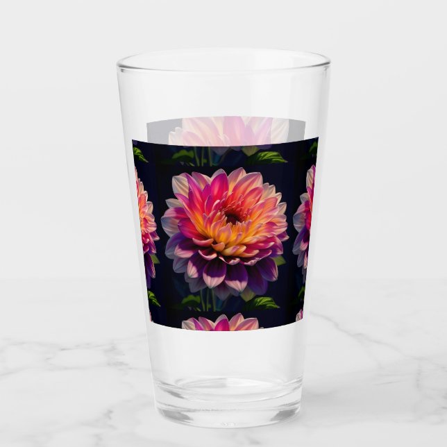 Naranja caliente y flor de Dahlia rosa (Anverso)