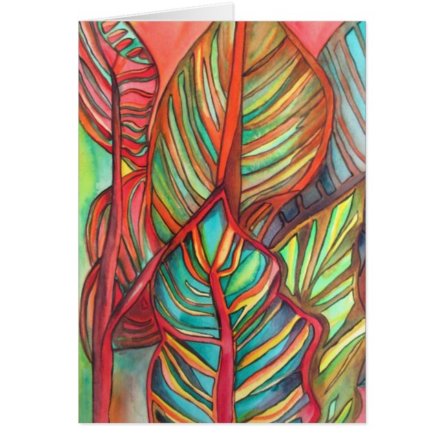 Naranja Canna deja acuarela arte original (Frente)