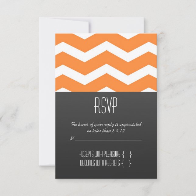 Naranja Chevron RSVP (Anverso)