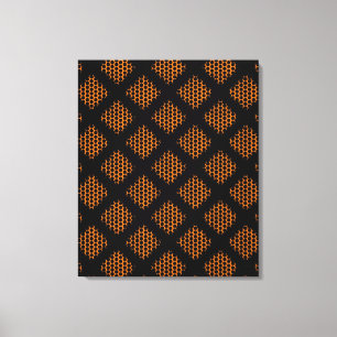Naranja, círculos retro negros y lienzo de puntos