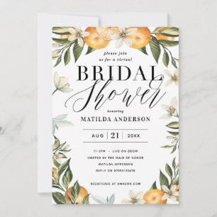 Naranja Citrus flom fiesta de ducha de novia virtu