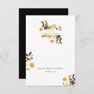 Naranja Citrus Floral Boda Tarjeta de plaza