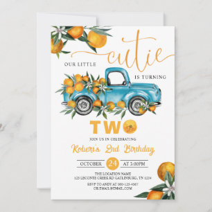 Naranja Citrus Pequeña Cutie Segunda Invitación de