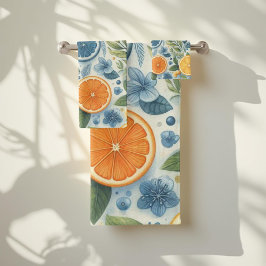Naranja Citrus Whimsical Watercolor Fruta & Floral