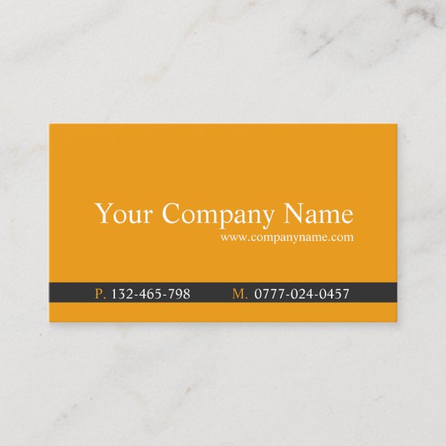 Naranja clásico y profesional gris - tarjeta de vi (Anverso)