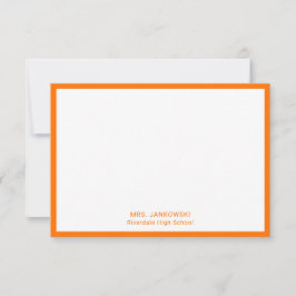 Naranja Colores Escolares Profesores Gracias Carta