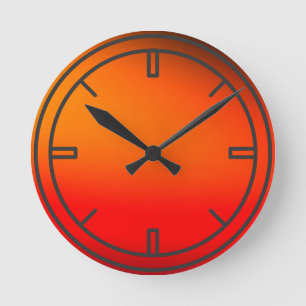 Naranja colores fantásticos reloj de pared