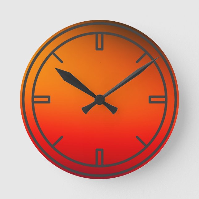 Naranja colores fantásticos reloj de pared (Anverso)