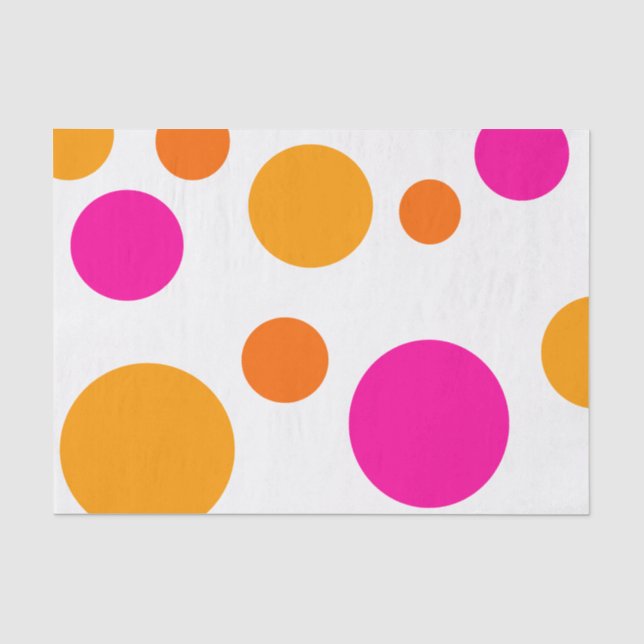 NARANJA COLORIDO Y PINK POLKA PUNTA PAPEL DE TEJID (Anverso)
