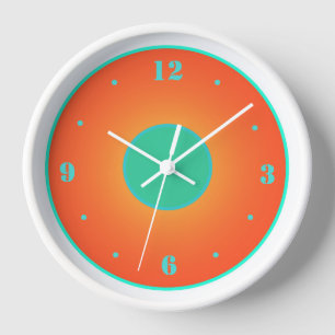 Naranja con Aqua Green sobre el reloj de fondo bla