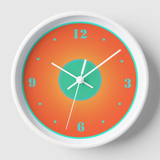 Naranja con Aqua Green sobre el reloj de fondo bla (Anverso)