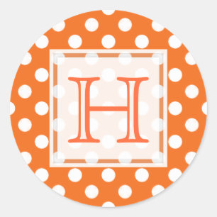 Naranja con Pegatinas monográficos de puntos-polka