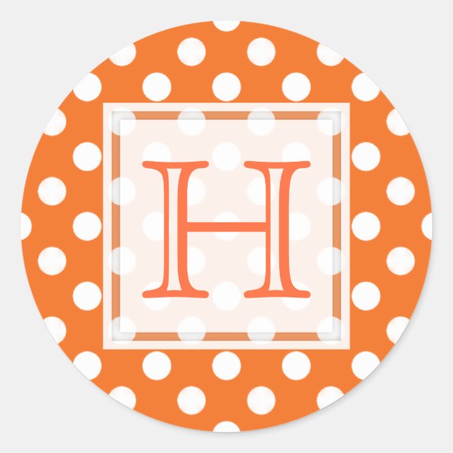 Naranja con Pegatinas monográficos de puntos-polka (Anverso)