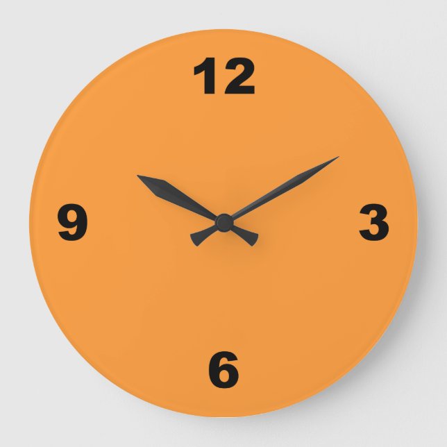 Naranja con reloj de pared de números negros grand (Anverso)