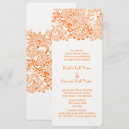 Naranja Coral Love Bird Wedding Invitación