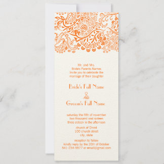 Naranja Coral Monograma Amor Ave Invitación a la B
