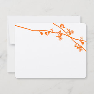 Naranja Coral Wildflower Rustic Wedding RSVP