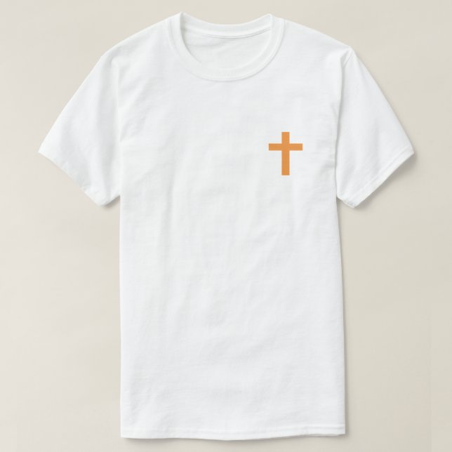 Naranja Creo En Jesús Camiseta (Diseño del anverso)
