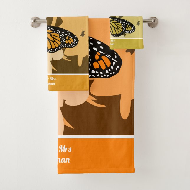 Naranja Cute Sr. y Sra. Monarch Mariposa Pair (In situ)