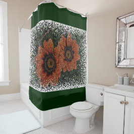 Naranja Daisy Balls Cortina de Ducha