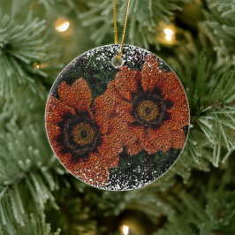 Naranja Daisy Balls Decoración De Cerámica