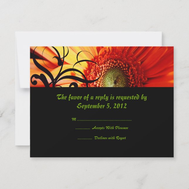 Naranja Daisy Wedding RSVP (Anverso)