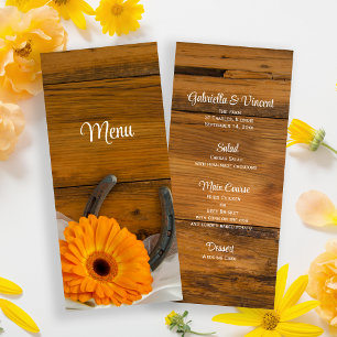 Naranja Daisy y Horseshoe Country Wedding Menu
