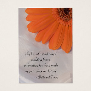 Naranja Daisy y Satin Boda Tarjeta de Favor de la
