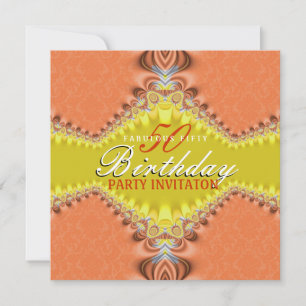 Naranja Damask Fab 50 invitaciones a fiesta de cum