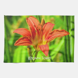 Naranja Daylily Kitchen Toalla