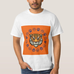 Naranja de camiseta tigre y azul