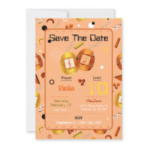 Naranja de chicas Gaming Tamagotchi Invitación de