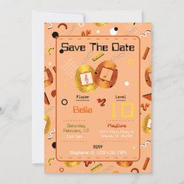 Naranja de chicas Gaming Tamagotchi Invitación de