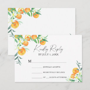 Naranja de cítricos - Tarjeta RSVP de boda