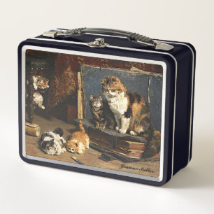 Naranja de color blanco y negro vintage con gatito