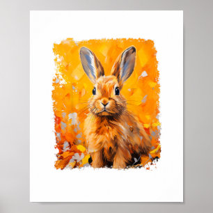 Naranja de conejo conejo de arte pop colorido