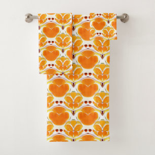 Naranja de coral y patrón de batik crema