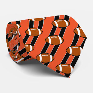Naranja de corbata de fútbol y franjas negras