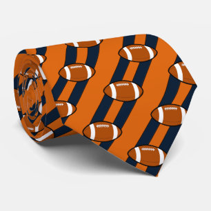 Naranja de corbata de fútbol y franjas negras