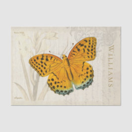 Naranja de cosecha y papel de tejido de mariposa n