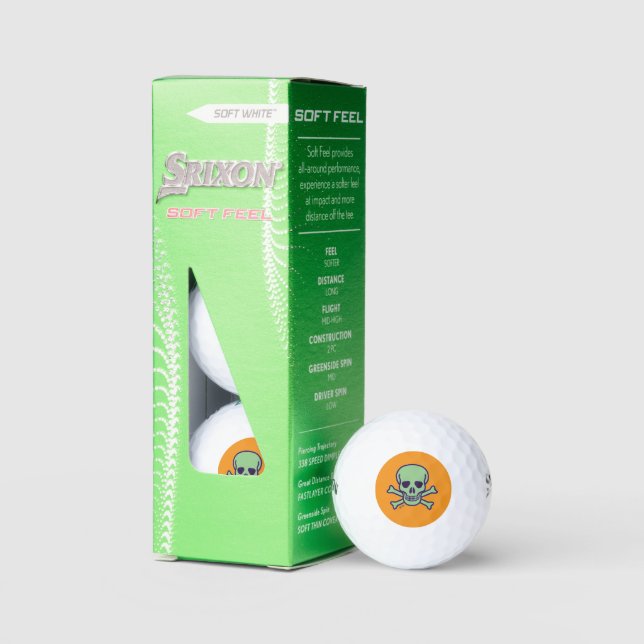Naranja de cráneo verde Srixon Soft Feel bolas de  (Embalaje)