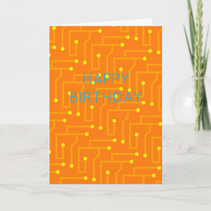 Naranja de cumpleaños feliz tarjeta de circuito mo