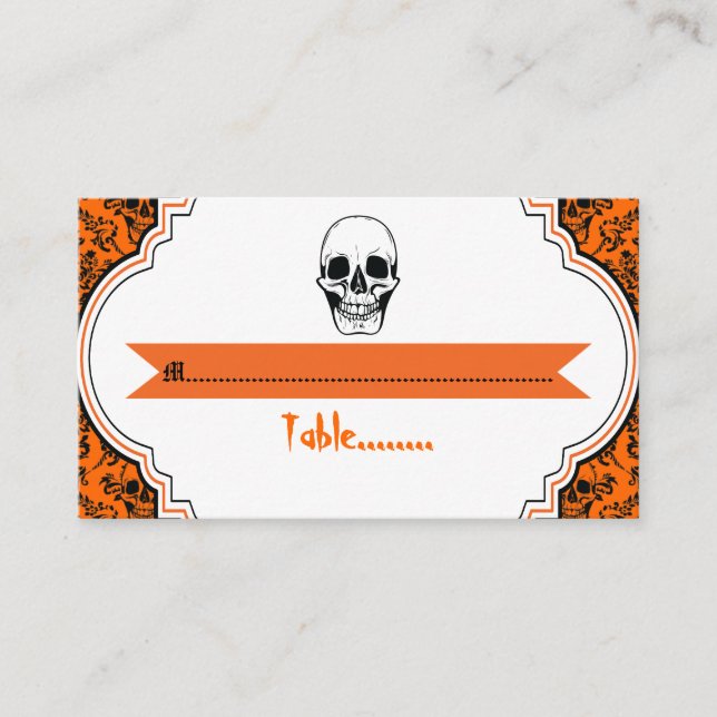 Naranja de damasco de cráneo, tarjeta de lugar de  (Anverso)