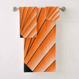 Naranja De Diseño De Ventilador Art Decó Toalla Se