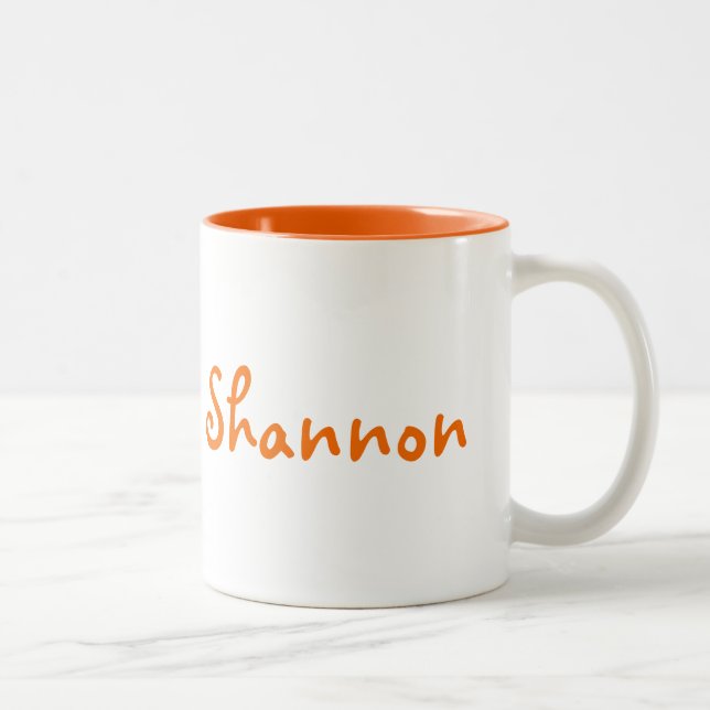 Naranja de dos tonos y taza personalizados del (Derecha)